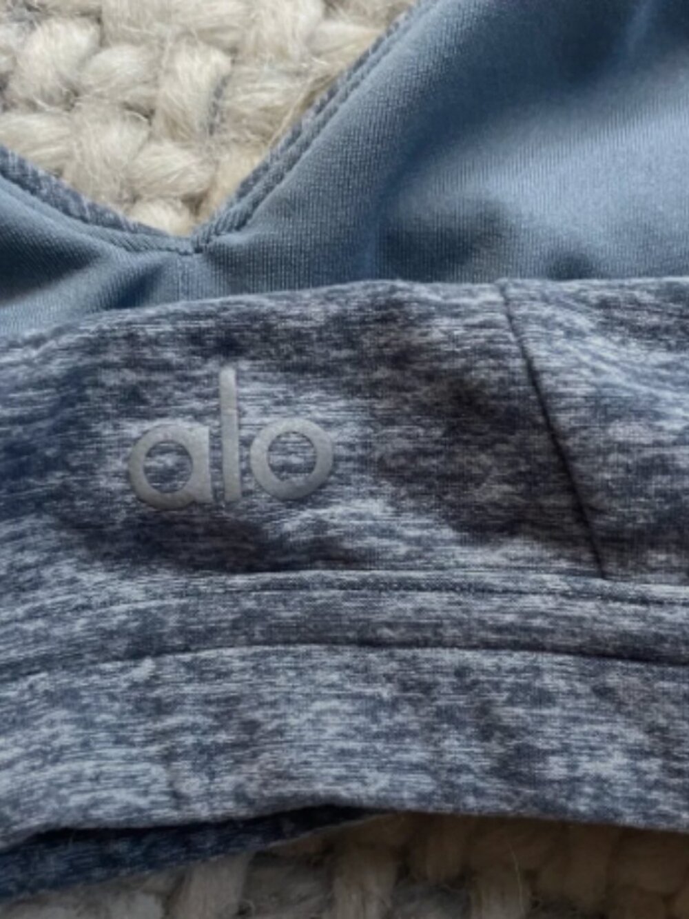 Alo Yoga Alosoft Lounge Bra Blue Haze Heather Size - Picture 5 of 6